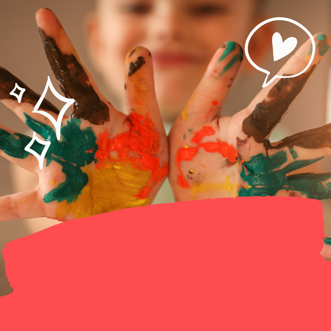 Kids with painted hands